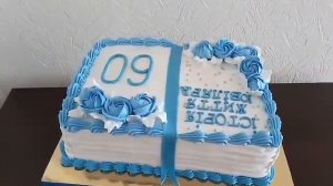 Торт книга на Юбилей мужчине.Кремовый.