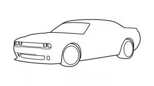 How to draw a DODGE CHALLENGER HELLCAT 2018 / drawing dodge challenger 2019 step by step