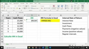 Calculate IRR in Excel