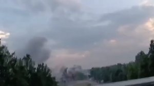 Появилось видео вчерашнего удара, съемка происходит в Запорожье.