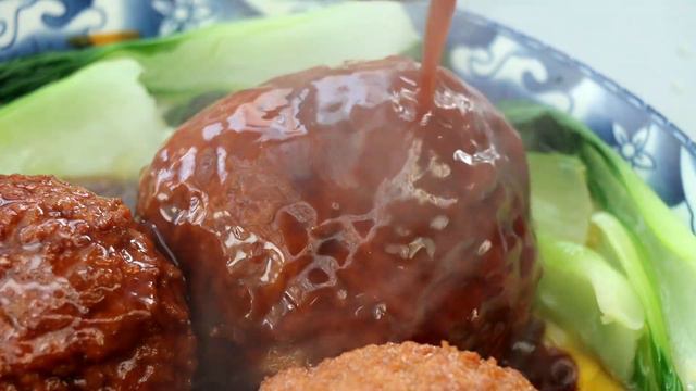 会成买1块豆腐，拌肉馅做四喜丸子，香而不腻，大口吃肉也太香了【会成一家】
