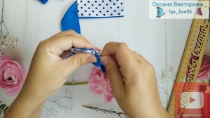 Бантики в школу из репсовой ленты 4 см / бантики в горошек