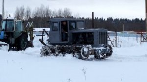 зимние покатушки на тракторе Т75 ( ДТ-54 )