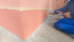 Цоколь из плиточного клея,имитация крошки