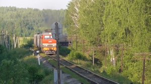 Тепловоз ТЭП70БС-221 на перегоне Шарлово - Вешкайма