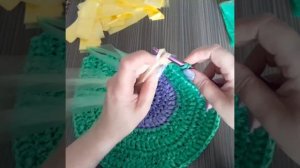 //Коврик в туалет//Попетельный МК крючком из пакетов// для начинающих//