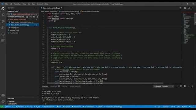 04: Motor & the robot base controller code (Serial interface, motor sync.)
