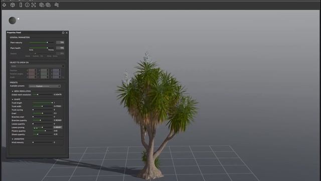 PlantCatalog: 3D Spineless yucca - Yucca elephantipes - procedural vegetation engine смотреть онлайн