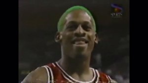 Green Haired Dennis Rodman 1995 Chicago Bulls Heated Moments