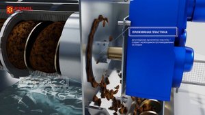 Мультидисковый шнековый дегидратор MDQ Esmil - Анимация