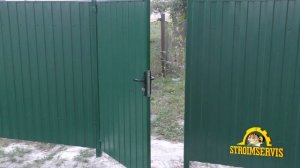 Забор из профлиста, распашные ворота и калитка
