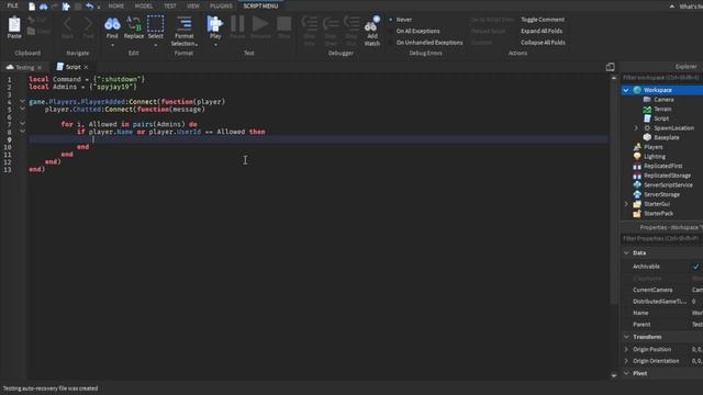 How to make a shutdown command in Roblox! (Roblox Studio Scripting Tutorial 2022) смотреть онлайн