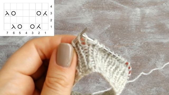 Простой ажурный узор. Узор для носков. Ажурные дорожки