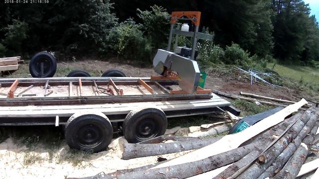 6.5hp toyota skidder & portable saw mill setup