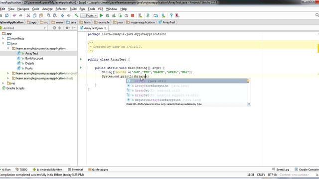 16 Implement Single Dimensional Array in Java code Part 1 смотреть онлайн