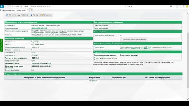 Участие в электронном аукционе на площадке Заказ.РФ.