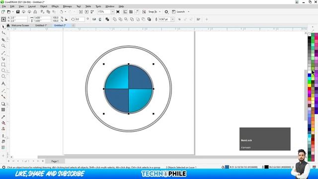 bmw logo design in coreldraw | How to draw a BMW logo in CorelDraw | technophile | urdu/hindi