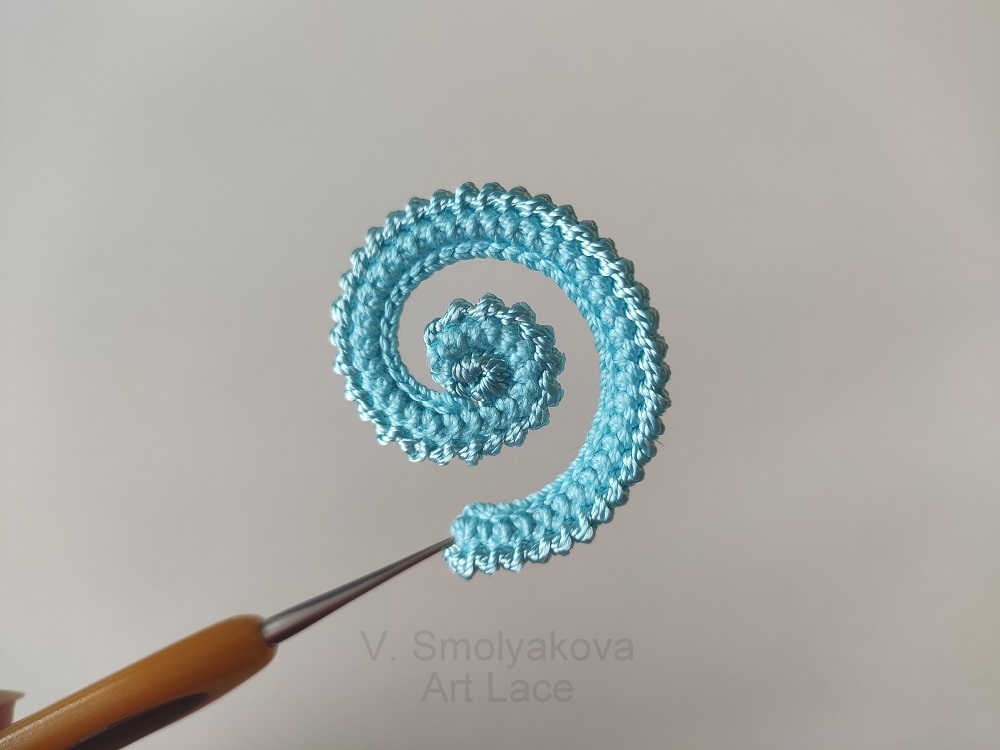 №3. Простой завиток с обвязкой рачий шаг смотреть онлайн