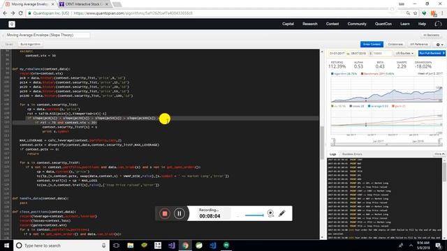 Python Example Algorithm - Moving Average Envelopes (Slope Theory) смотреть онлайн