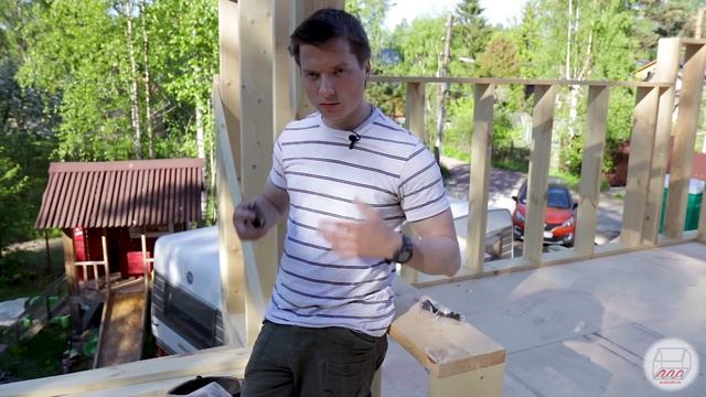 Строительство каркасного дома на УШП в Белоострове - делаем террасу | 5-й день #75.5