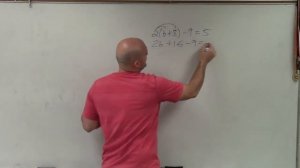 Solving a multi step equation by applying distributive property ex 16, 2(b+8)–9 = 5