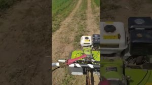 Мотоблок ставмарш тянет прицеп гружоный от машины!!)))