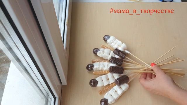 Как сделать букет из маршмеллоу и зефира своими руками? Букет из маршмеллоу и зефира. Diy