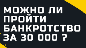 Можно ли пройти банкротство за 30 000