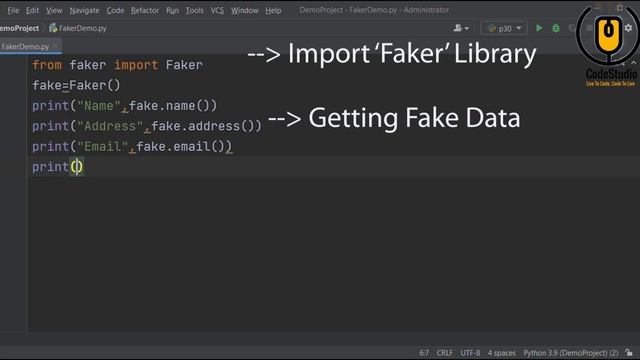 Generating Fake Data In Python - Faker Library