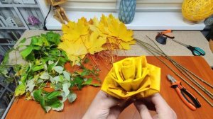 DIY РОЗА ИЗ КЛЕНОВЫХ ЛИСТЬЕВ | DIY Maple Leaf Roses