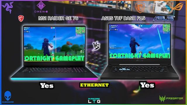 MSI RAIDER GE76 VS ASUS TUF DASH F15 FX516 (2021) смотреть онлайн