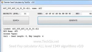 Seed Key calculator ALL Level ALL module 1349 Algorithm TechSix