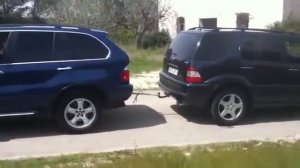 Перетягивание каната машинами Мерседес И БМВ х5 (3)