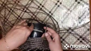 Плетем из ротанга своими руками. Кашпо-пузатик или кашпо-шар.