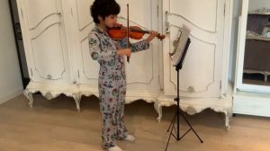 Seven year old Ager Leon practicing Adagio Albinoni violin