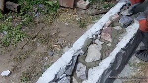 Кладка бутового камня.Забутовка.