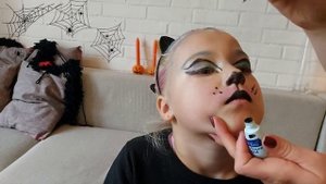 Простой макияж кошки на HALLOWEEN