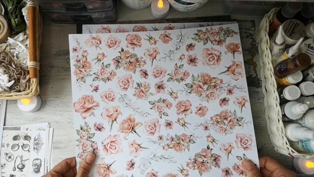Новые краски для Mixed Media работ, польские ткани и стопка бумаги. Скрапбукинг. Распаковка. Обзор