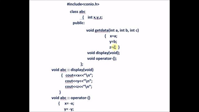 C++ : Overloading Program With Unary Minus Operator In C++ By Programming Brain