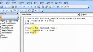 Create a LOG using VBA - Download files at ExcelVBASql.com!