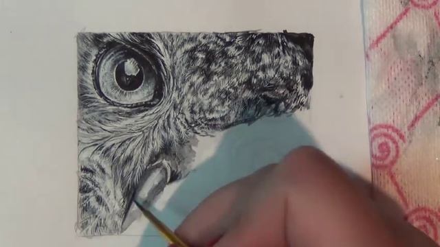 РИСУЕМ СОВУ АКВАРЕЛЬЮ/РИСУНОК СОВЫ АКВАРЕЛЬЮ/КАК РИСОВАТЬ СОВУ АКВАРЕЛЬЮ/ХУДОЖЕСТВЕННАЯ РОСПИСЬ/ смотреть онлайн