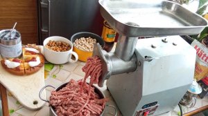 120кг/час Мясорубка ERGO TJ-12H реальный тест обзор промышленная домашняя хорошая мясорубка надёжная