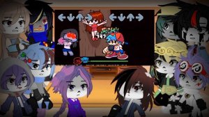 Sans AU reacts to Fnf mod + memes || Friday Night Funkin || first reaction video (1/3)