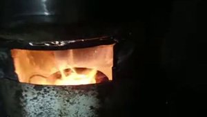 Невероятно красивое горение газогенераторной печи-котла Титова
