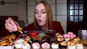 MUKBANG | Роллы, суши, луковые кольца | sushi rolls | не Asmr