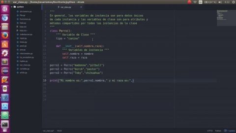 19 Python3.4 - POO Variables de Instancia y Clase