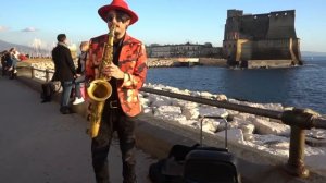 Play GIORNO'S THEME on SAX in public a NAPLES