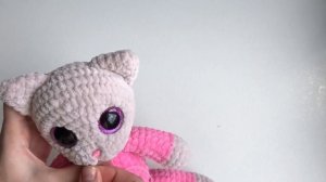 Утяжка мордочки. Ушки и носик. Часть 4. МК. Вязаный котёнок