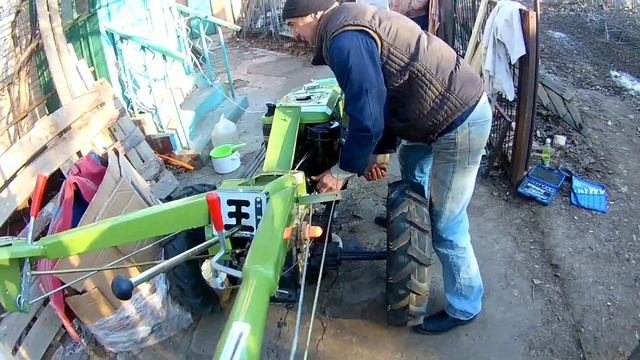 Обкатка мотоблока зимой ?.Жесть. смотреть онлайн