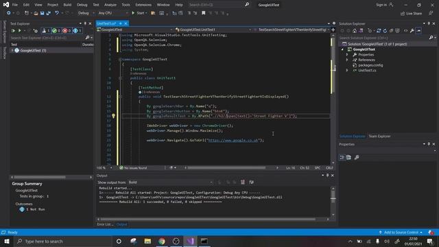 Creating automated UI test using Selenium/Visual Studio 2019 (c#) tutorial смотреть онлайн